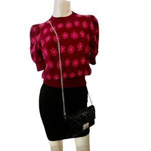 Kate Spade Elegant Burgundy Floral Women Top